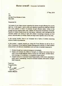 lettera di Kailash Satyarthi