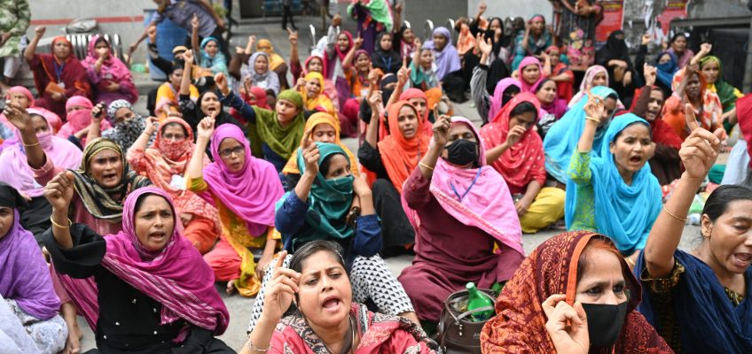 Garments Worker Protest For Due Payment In Dhaka
