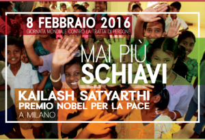 Kailash Satyarthi Milano - Giornata contro la tratta